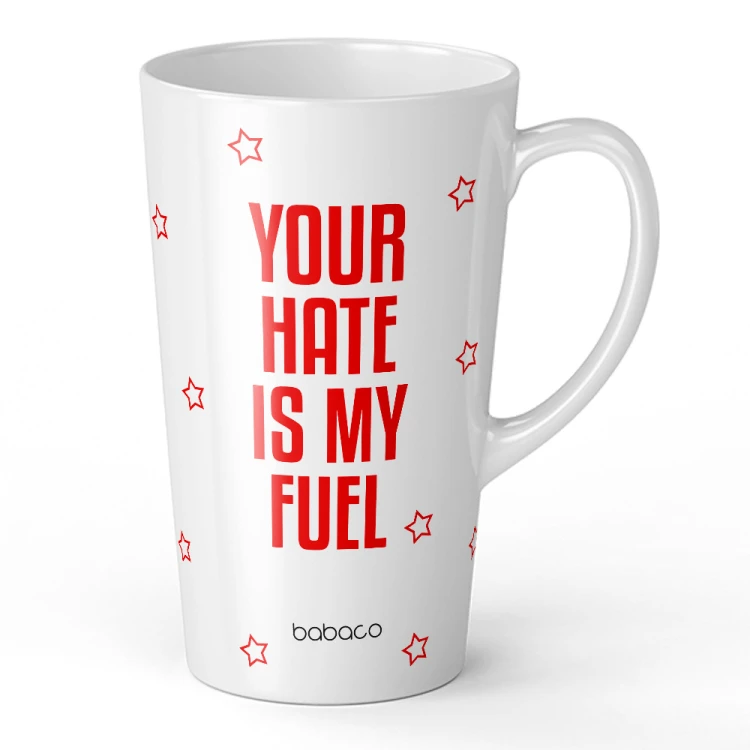Ceramiczny kubek XL Latte - Your hate is my fuel (1).jpg
