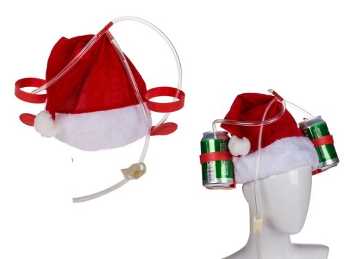 Czapka Mikołaja do Piwa Świąteczna Rurka do picia .jpg