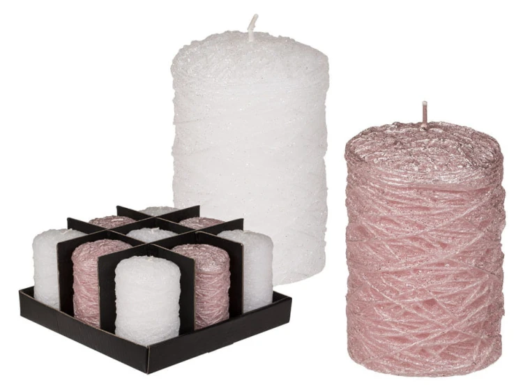 Świeca walec z brokatem Świeczka 10cm kolory mix 2.jpg