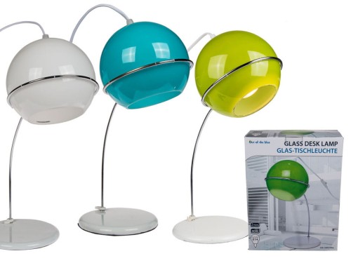 LAMPA NA BIURKO - SZKLANA KULA BIUROWA NOCNA RETRO 2