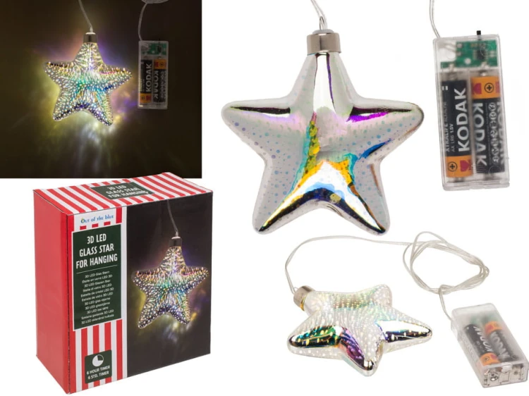 Szklana gwiazda do powieszenia LED Świecąca Święta .jpg