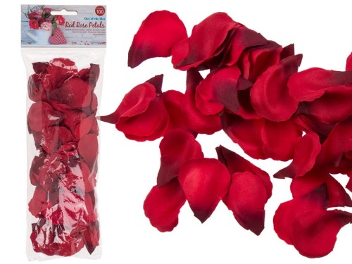 Płatki róży czerwone 100 szt Sztuczne Materiałowe .jpg