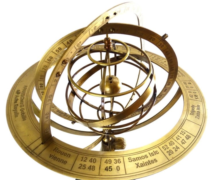 Astrolabium sferyczne Atlas XXL Figurka Mosiężna (3).jpg