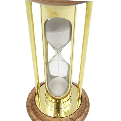 Klepsydra mosiężno drewniana 5 minut Dekoracyjna (2).jpg