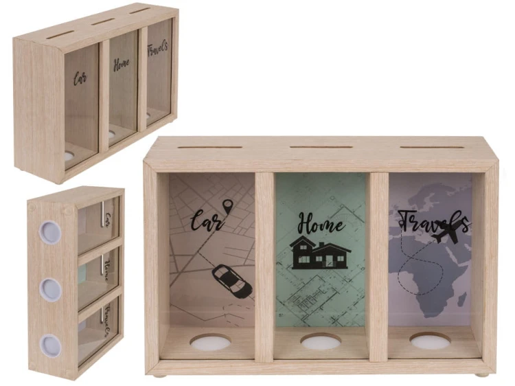 Skarbonka trzyczęściowa Car Home Travels z szybką .jpg