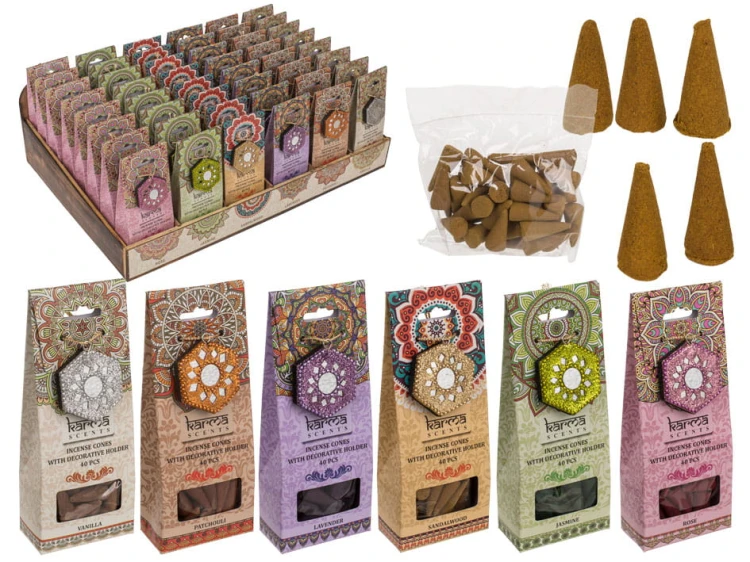 Kadzidełka indyjskie stożkowe mix zapachów Pachną 2.jpg