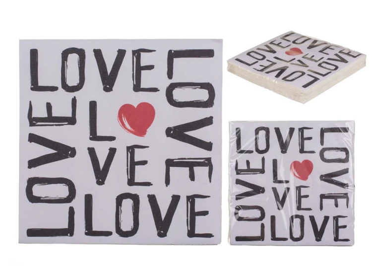 Serwetki LOVE Miłosne Walentynki 3 warstwy 20 szt .jpg