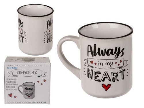 Kubek serduszko Always in my heart jak emaliowany .jpg