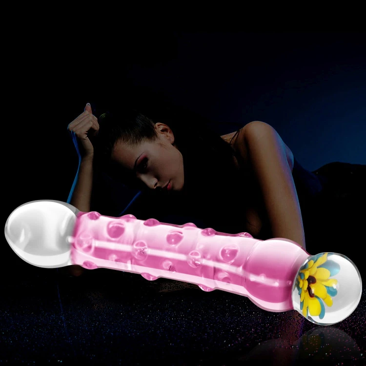 Szklane luksusowe dildo - kolor różowy 19 cm (2).jpg