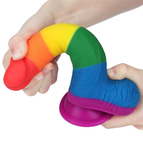 Tęczowe dildo 19,5cm z przyssawką silikon medyczny (1).jpg
