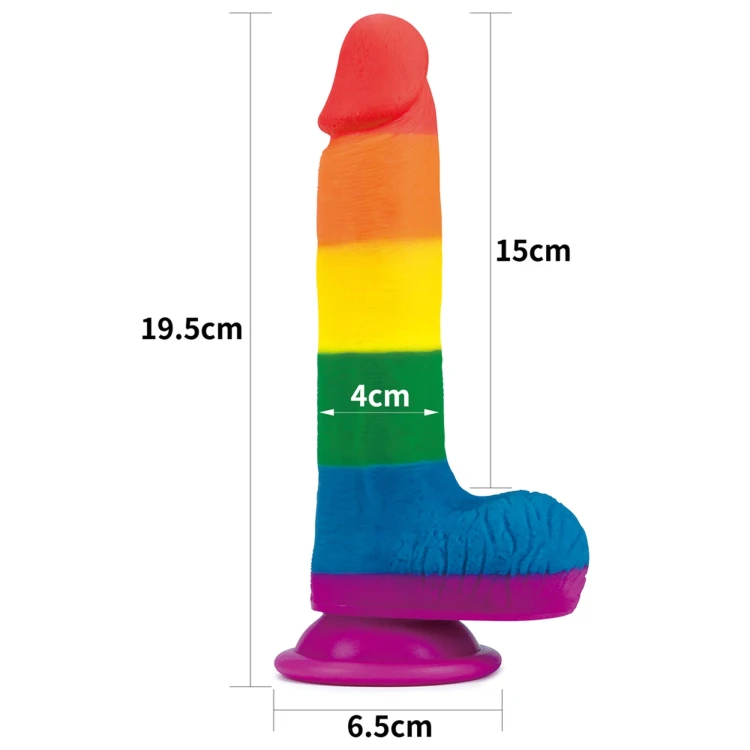 Tęczowe dildo 19,5cm z przyssawką silikon medyczny (6).jpg
