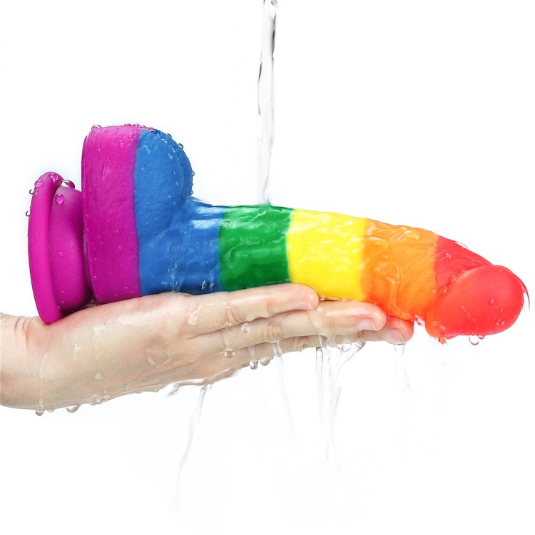 Tęczowe dildo 20,5cm z przyssawką silikon medyczny (3).jpg