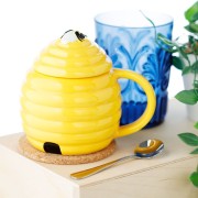 Ceramiczny kubek kształt ula 3D duży XXL z pokrywką