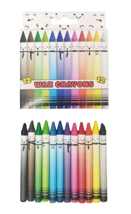 Kredki woskowe świecowe Zestaw 12 sztuk dla dzieci .jpg
