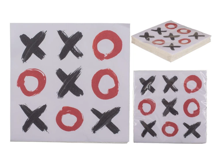 Serwetki Kółko i krzyżyk papierowe na stół 20 szt .jpg