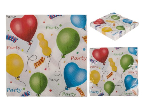 Serwetki baloniki papierowe na stół 20szt Urodziny .jpg