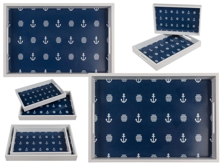 Tace drewniane Komplet 2 szt dekoracyjne Kotwiczki .jpg