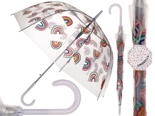 Parasolka kopuła tęcza Przezroczysta Automatyczna .jpg