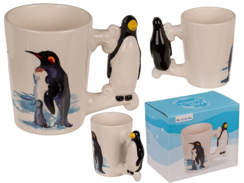 Kubek kamionkowy pingwin 300 ml śmieszny Uchwyt .jpg