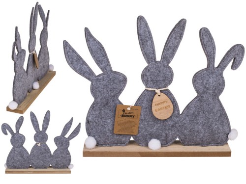 Filcowa figurka - 3 wielkanocne króliczki XL Zając .jpg