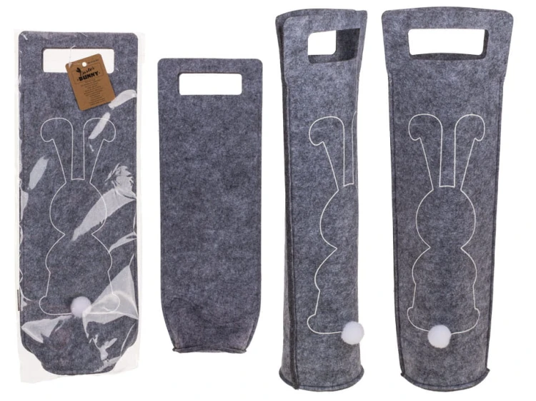 Filcowa torba na wino królikiem Zając wielkanocny .jpg