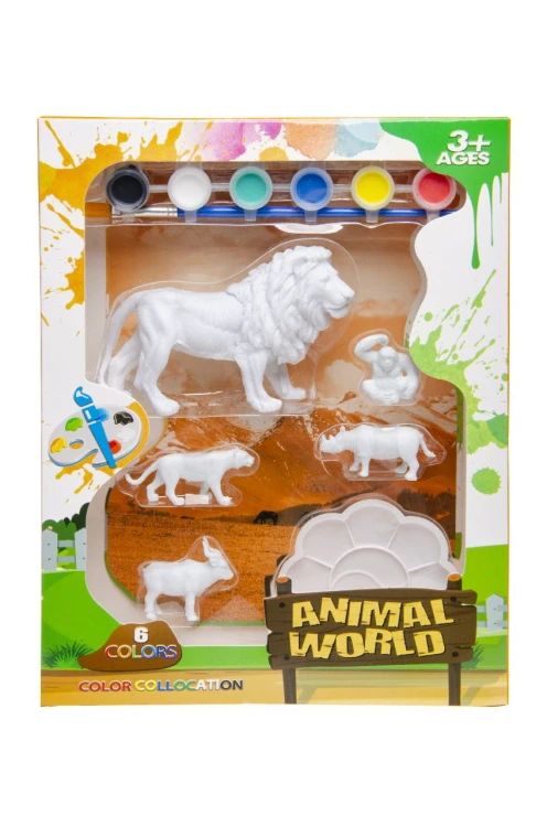 Pomaluj dzikie zwierzęta + farby Figurki Zestaw (1).jpg