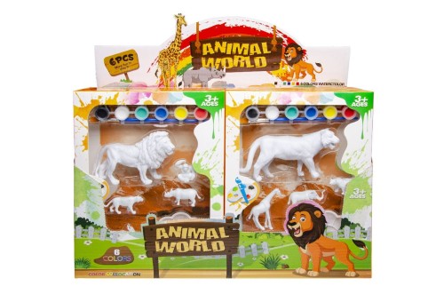 Pomaluj dzikie zwierzęta + farby Figurki Zestaw (2).jpg