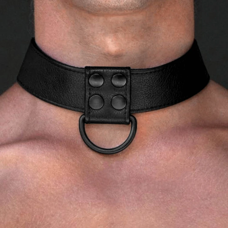 Obroża erotyczna Bondage Fetish - czarna ze smyczą (4).jpg