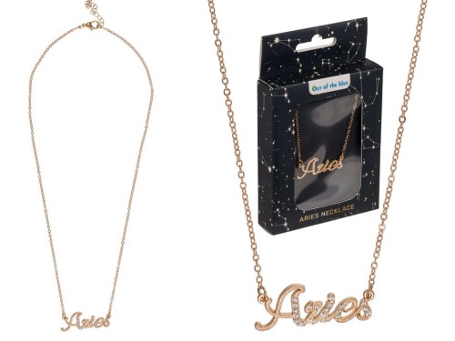 Naszyjnik znak zodiaku - Aries (Baran) ze znakiem .jpg