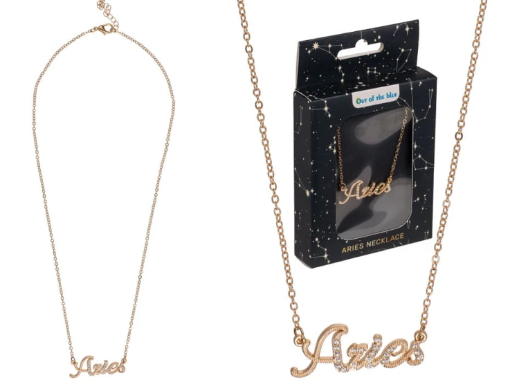 Naszyjnik znak zodiaku - Aries (Baran) ze znakiem .jpg