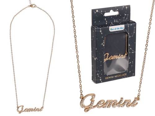 Naszyjnik znak zodiaku Gemini Bliźnięta ze znakiem .jpg