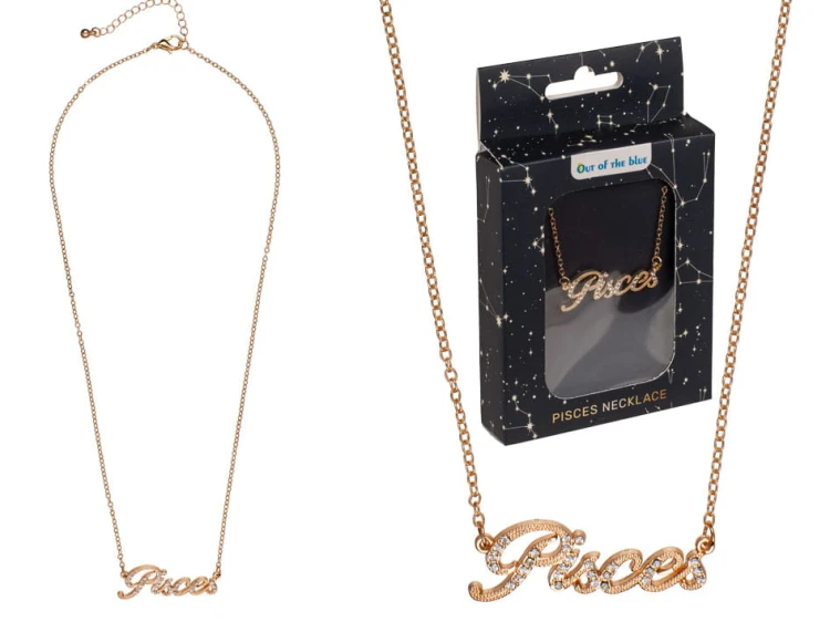 Naszyjnik znak zodiaku - Pisces (Ryby) ze znakiem .jpg