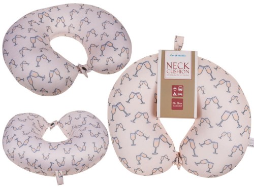 Poduszka podróżna na szyję Szampan rogal zagłówek .jpg