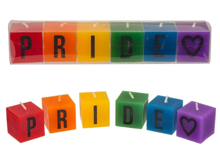 Świeczki tęczowy napis - Pride Kolorowe Świece .jpg