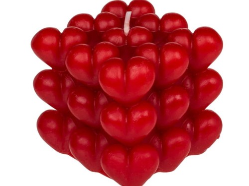 Świeca sześcian z serduszek Ozdobna Dekoracyjna 1.jpg