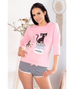 Piżama bawełniana damska Kotek  dwuczęściowa (1).jpg