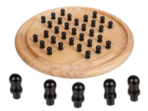 Drewniany samotnik SOLITAIRE PLANSZA GRA 28X28 CM .jpg