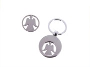 BRELOCZEK Z MONETĄ DO KOSZYKA ANIOŁEK BRELOK WÓZKA 1