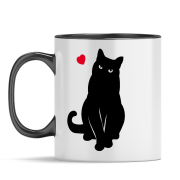 Ceramiczny kubek Cats make life better Czarny Kot (3).png