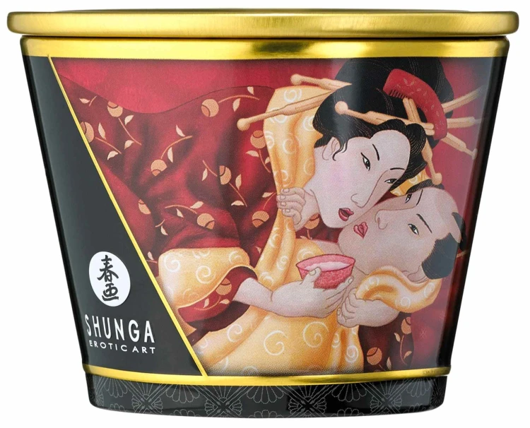 Świeca do masażu Shunga musujące wino truskawkowe (3).jpg