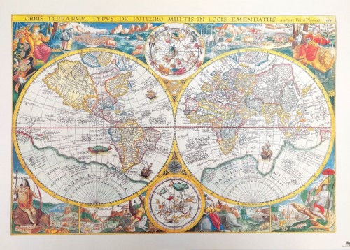 Stara Mapa Świata Orbis Terrarum reprint - 1594 r.  (1).jpg
