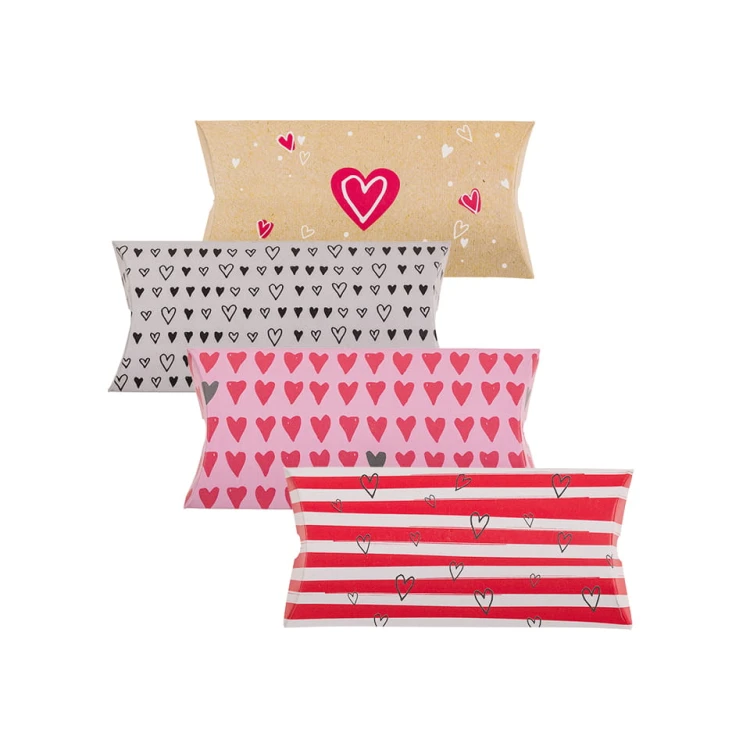 Składane pudełka na prezent serduszka 4 szt Papier .jpg