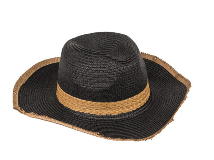 Kapelusz słomkowy na lato basic męski czarny biały 1.jpg