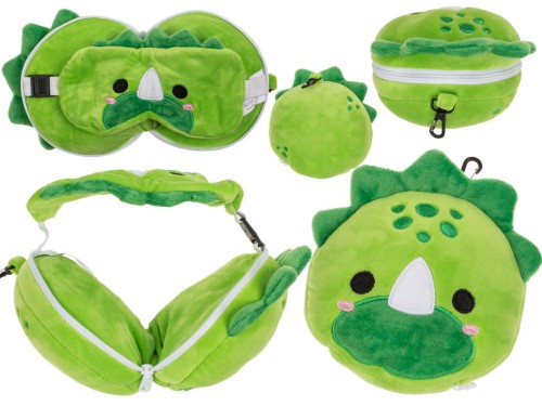 Poduszka podróżna i maska ​​na oczy - dinozaur .jpg