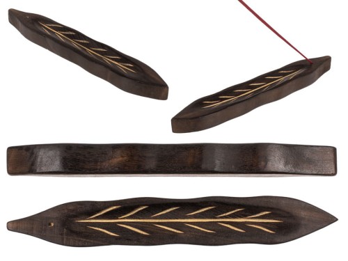 Drewniana podstawka pod kadzidełka liść Stojak .jpg