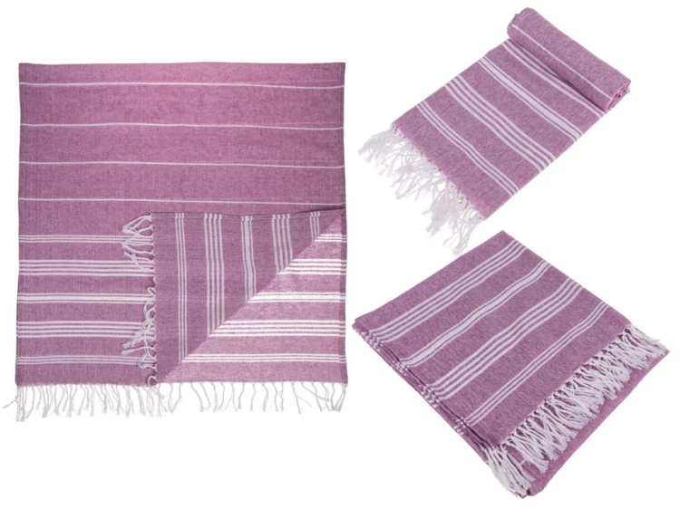 Ręcznik typu turecki Hammam jasny fiolet 80x170 cm .jpg