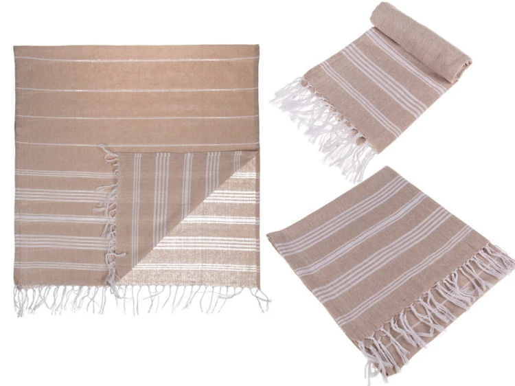 Ręcznik typu turecki Hammam beż 80x170 cm bawełna .jpg
