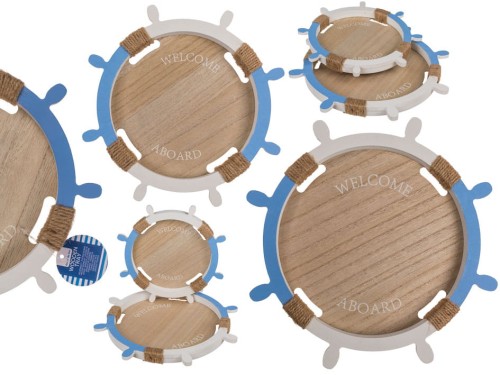 Tace drewniane 2szt Welcome Aboard dekoracyjne .jpg