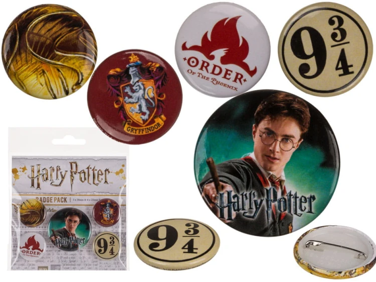 Przypinki do ubrań plecaka Harry Potter (5 sztuk) .jpg