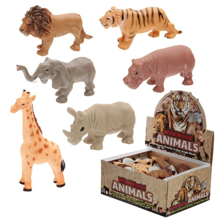 Gumowe figurki - zwierzęta safari Lew Słoń i inne 2.jpg